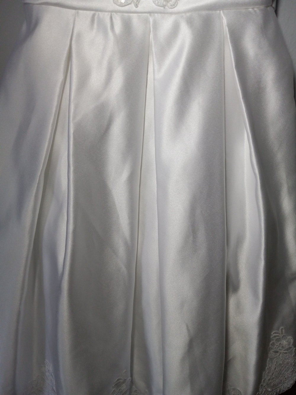 Bonnie Jean Wedding Flower Girl Or Communion White Satin Girls' Dress Size 7 - Picture 4 of 10